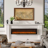 Media Wall Fireplace | 3-in-1 Electric Fireplace Insert with Realistic LED Flames