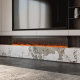 Panoramic 2/3-Sided Electric Fire Insert with Crystal Stones