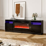 Modern Large TV Unit with Fireplace and Storage