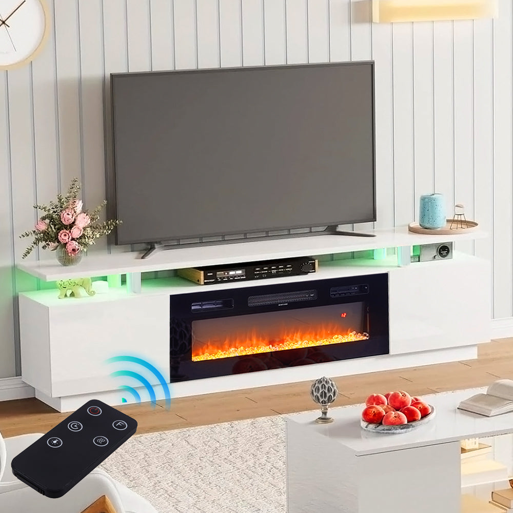 70-Inch Electric Fireplace TV Stand | 12 Flame Colours & Remote Control