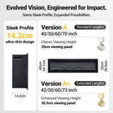 Wide-View Media Wall Fireplace with Realistic LED Flames & Remote Control