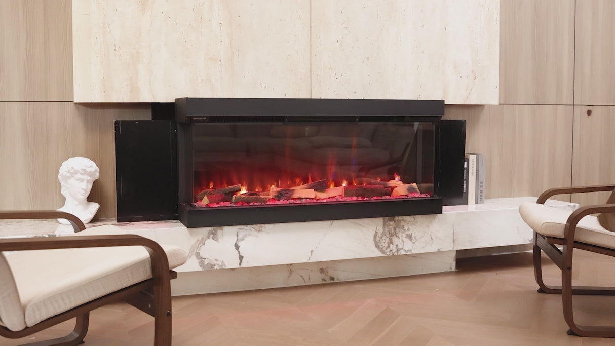 3-Sided Built-in Electric Fireplace