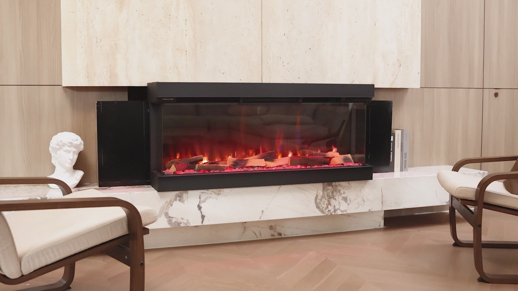 3-Sided Built-in Electric Fireplace