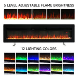 Livingroom Linear Wall Mounted Electric Fireplace with LED Flames