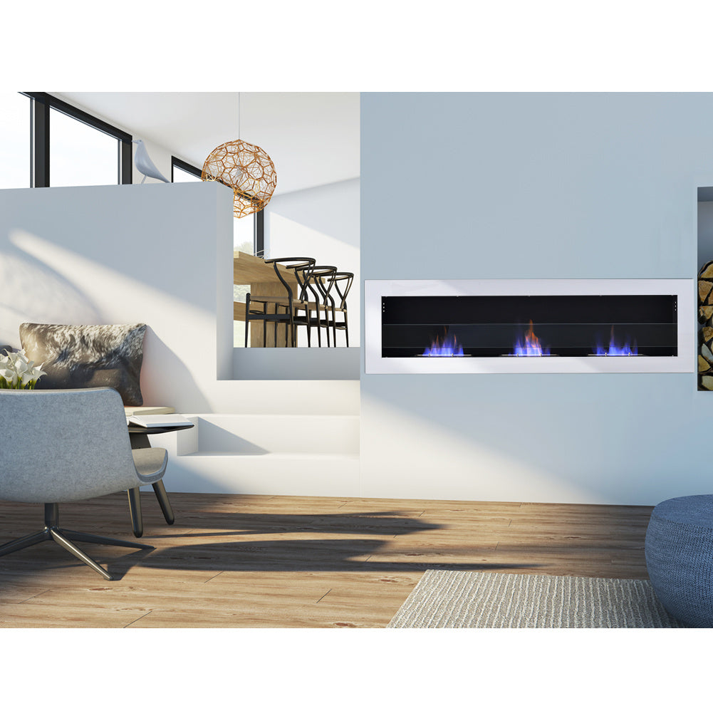 55 Inch Bio Ethanol Wall Mounted Fireplace