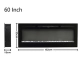 40/50/60/70/80inch Remote-Controlled LED Wall Mounted Electric Fireplace