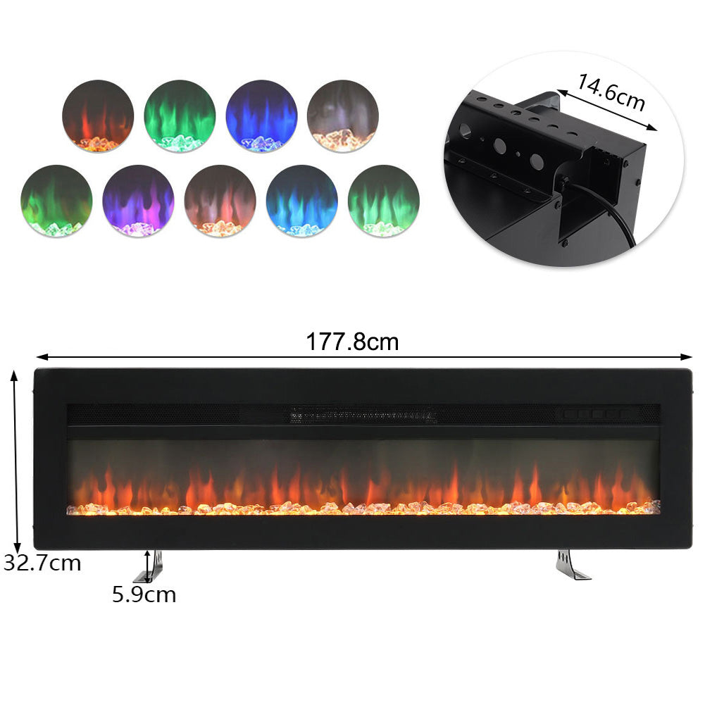 Livingroom Linear Wall Mounted Electric Fireplace with LED Flames