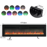 Livingroom Linear Wall Mounted Electric Fireplace with LED Flames