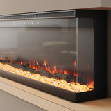 Panoramic 2/3-Sided Electric Fire Insert with Crystal Stones