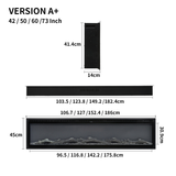 Wide-View Media Wall Fireplace with Realistic LED Flames & Remote Control