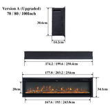 Media Wall Fireplace | 3-in-1 Electric Fireplace Insert with Realistic LED Flames